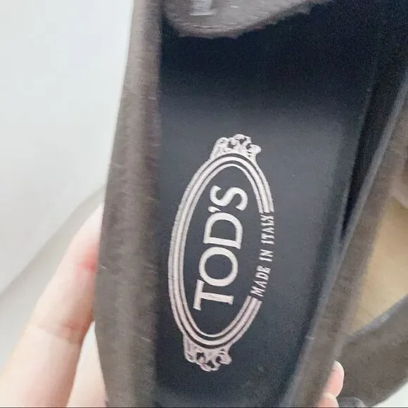 New without Box” Tod’s woman suede loafer in dark brown size 37.5 - Picture 6 of 8
